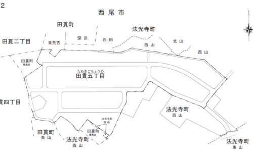 愛知県西尾市2023年5月23日区画整理事業住所変更区域図他１
