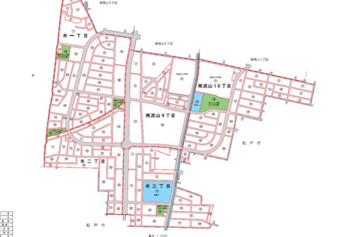 千葉県流山市2023年9月30日区画整理事業住所変更区域図他１