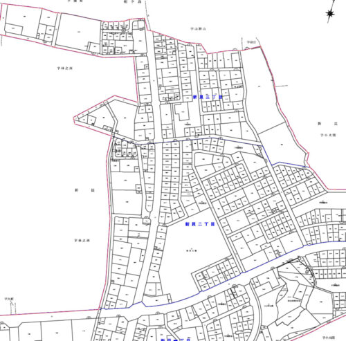 静岡県磐田市2023年10月14日区画整理事業住所変更区域図他１