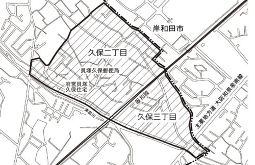 大阪府貝塚市2023年11月13日住居表示住所変更区域図他１